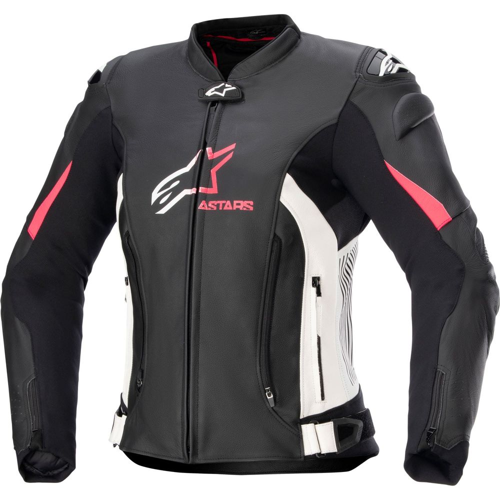 Alpinestars Stella GP Plus V4 Ladies Leather Jacket Black / White / Diva Pink - ThrottleChimp