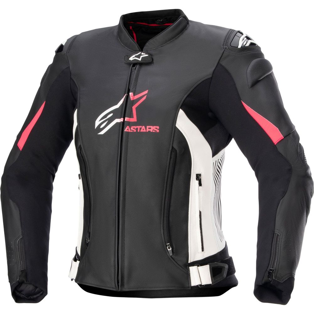 Alpinestars Stella GP Plus V4 Ladies Leather Jacket Black / White / Diva Pink FREE 1 YEAR Returns, FREE UK Delivery | ThrottleChimp