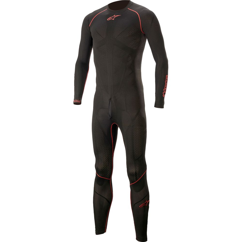 Alpinestars Ride Tech Lite 1Pc Base Layer Undersuit Black / Red - ThrottleChimp