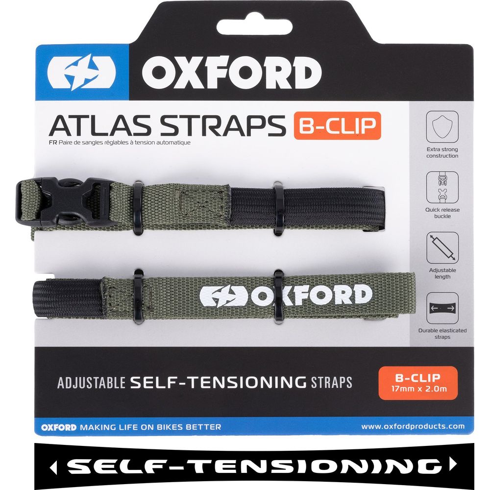 Oxford Atlas B Clip Straps Pair Lichen - 17mm x 2.0m - ThrottleChimp