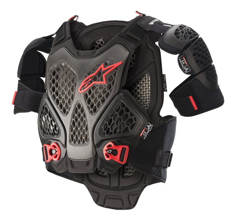 Alpinestars A-6 Chest Protector Black / Anthracite / Red FREE 1 YEAR Returns, FREE UK Delivery | ThrottleChimp