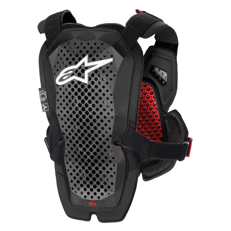 Alpinestars A-1 Pro Chest Protector Anthracite / Black / Red FREE 1 YEAR Returns, FREE UK Delivery | ThrottleChimp