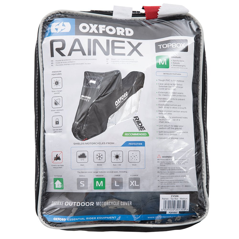 Oxford Rainex Outdoor Cover Topbox Black / White (Image 2) - ThrottleChimp