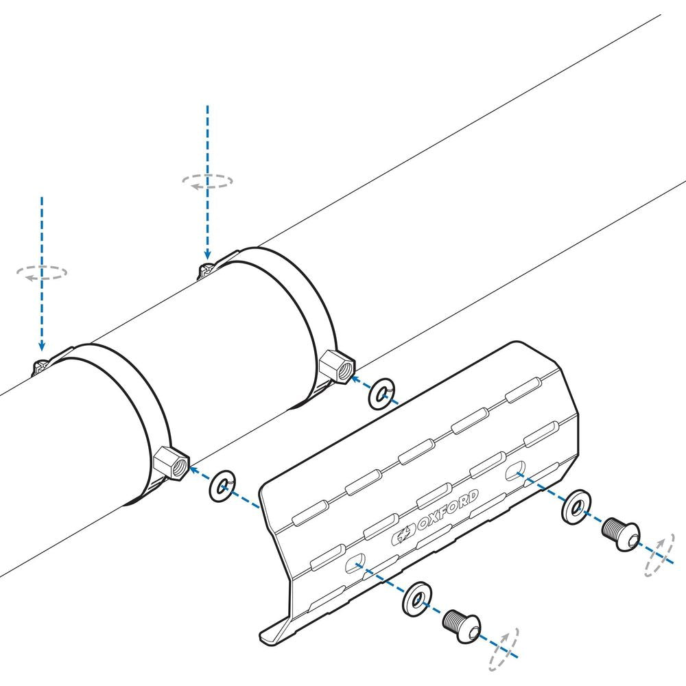 Oxford Scrambler Exhaust Heat Shield Silver (Image 5) - ThrottleChimp