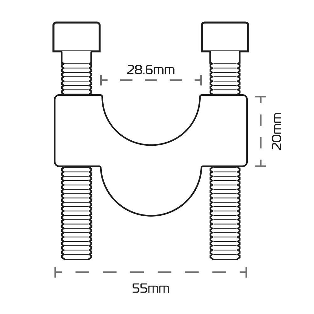 Oxford CNC Aluminium Handlebar Risers Black - 20 x 28.6mm (Image 4) - ThrottleChimp