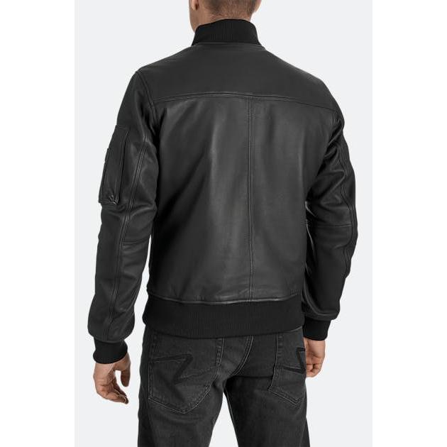 Pando Moto Falcon Aviator Leather Jacket Black FREE 1 YEAR Returns, FREE UK Delivery | ThrottleChimp