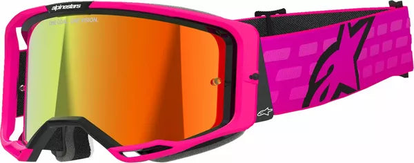 Alpinestars Vision 8 Corp Goggles Pink / Mirror Red FREE 1 Year Return, FREE UK Shipping | ThrottleChimp