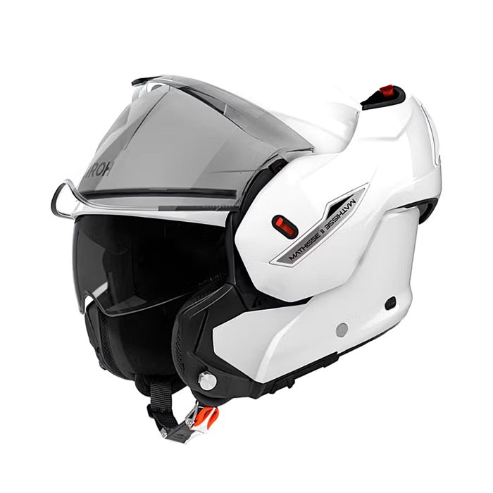 Airoh Mathisse 2 Flip Up Helmet Color Gloss White FREE 1 YEAR Returns, FREE UK Delivery | ThrottleChimp