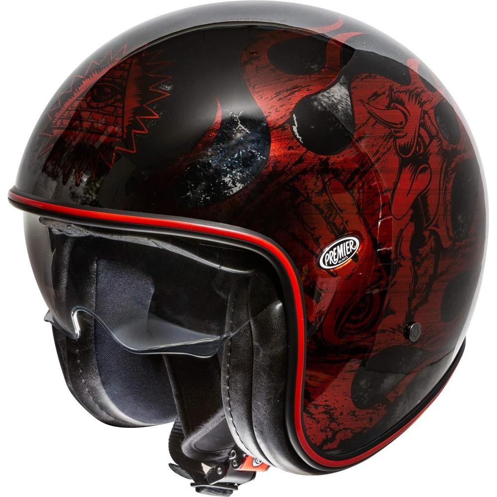 Premier Vintage BD Open Face Helmet Red / Chrome - ThrottleChimp