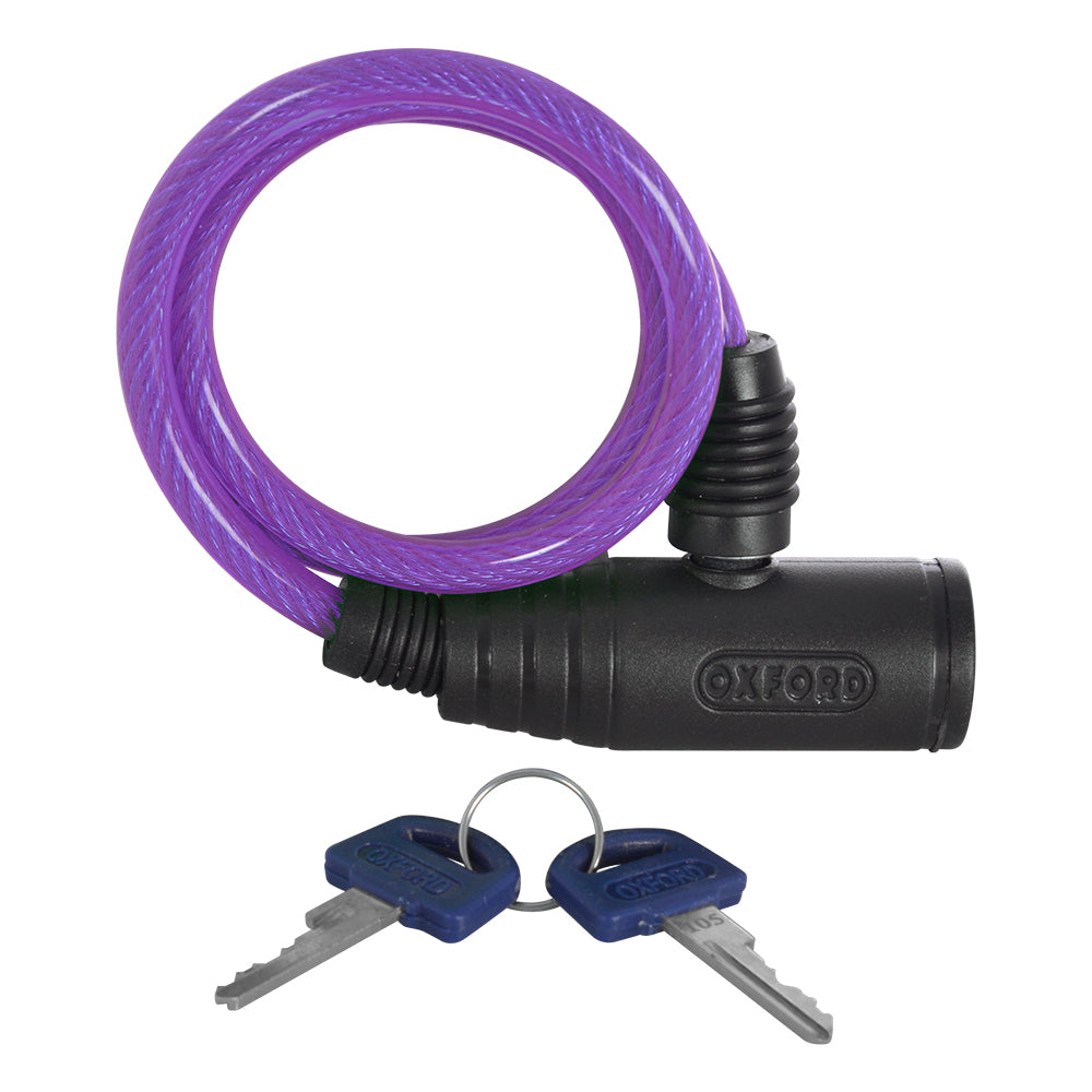 Oxford Bumper Cable Lock Purple - 600 mm x 6 mm FREE 1 YEAR Returns, FREE UK Delivery | ThrottleChimp