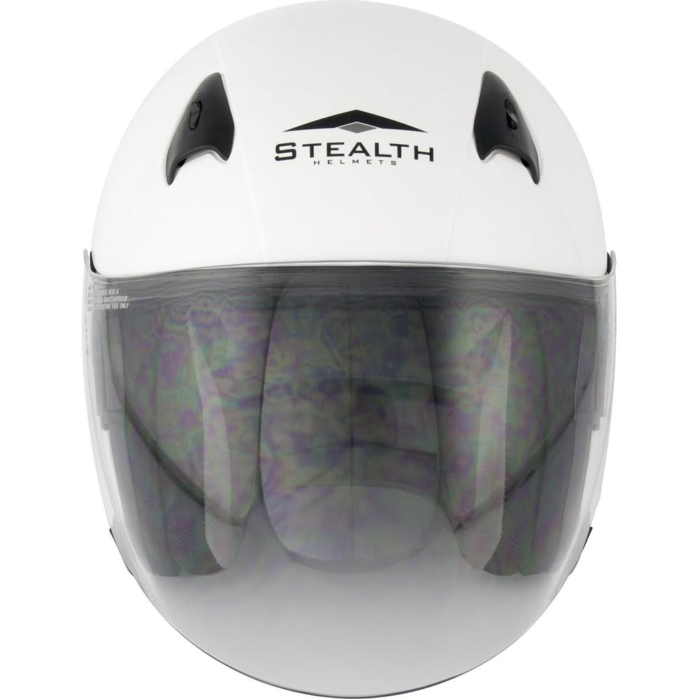 Stealth NT200 Open Face Helmet White (Image 3) - ThrottleChimp