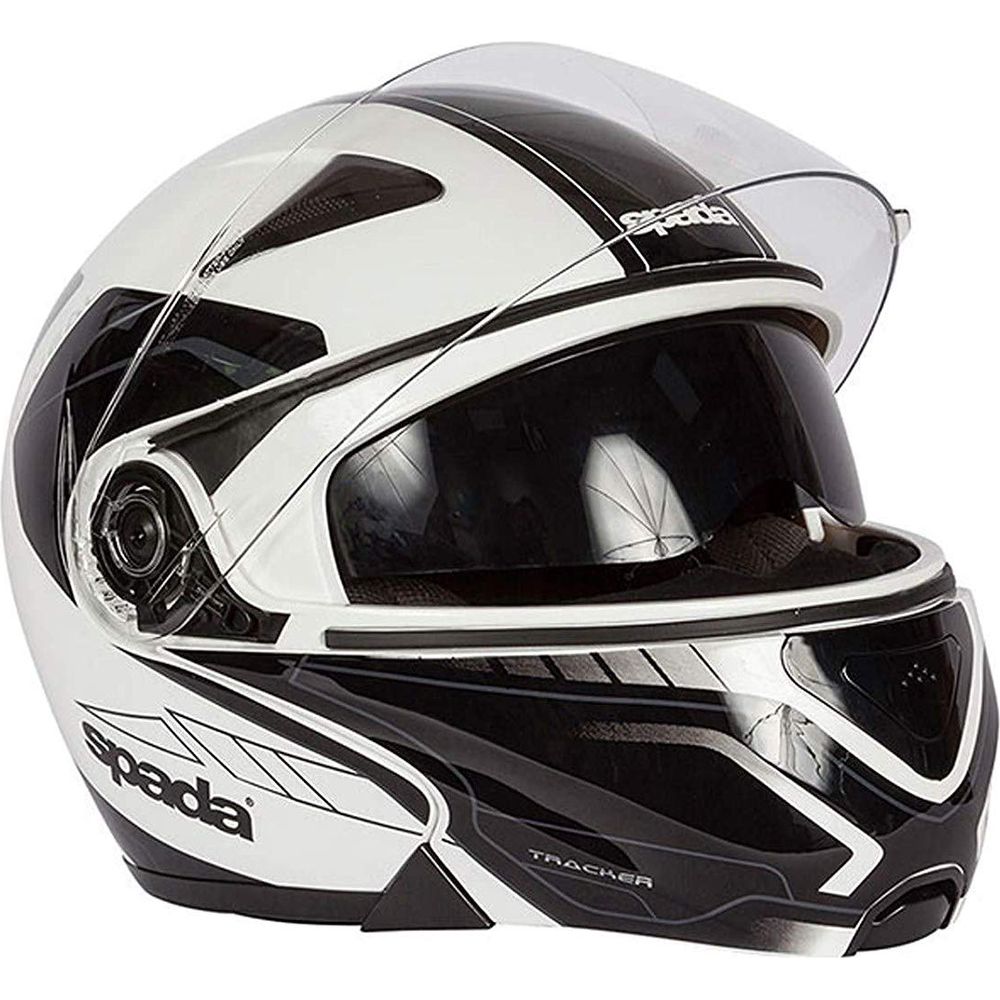 Spada Reveal Tracker Flip-Up Helmet White / Black (Image 2) - ThrottleChimp