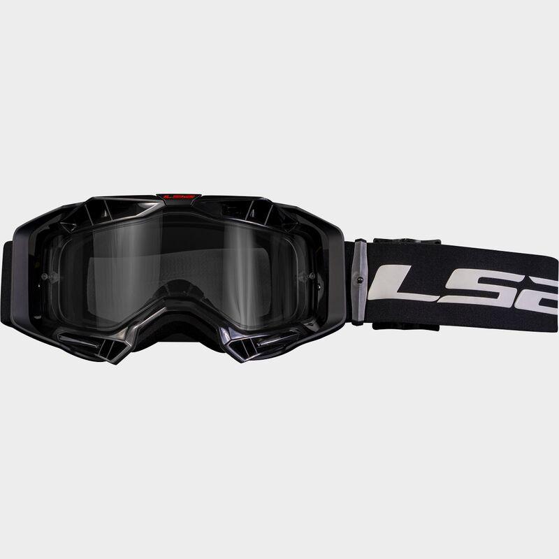 LS2 Aura Enduro Series Goggles Black With Clear Lens - ThrottleChimp