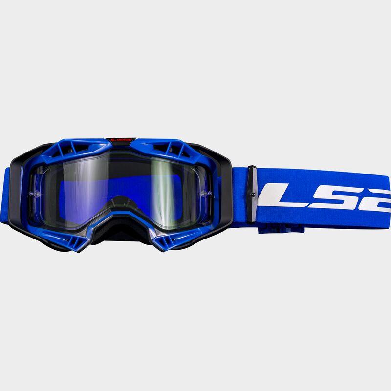 LS2 Aura Enduro Series Goggles Black / Blue With Clear Lens - ThrottleChimp