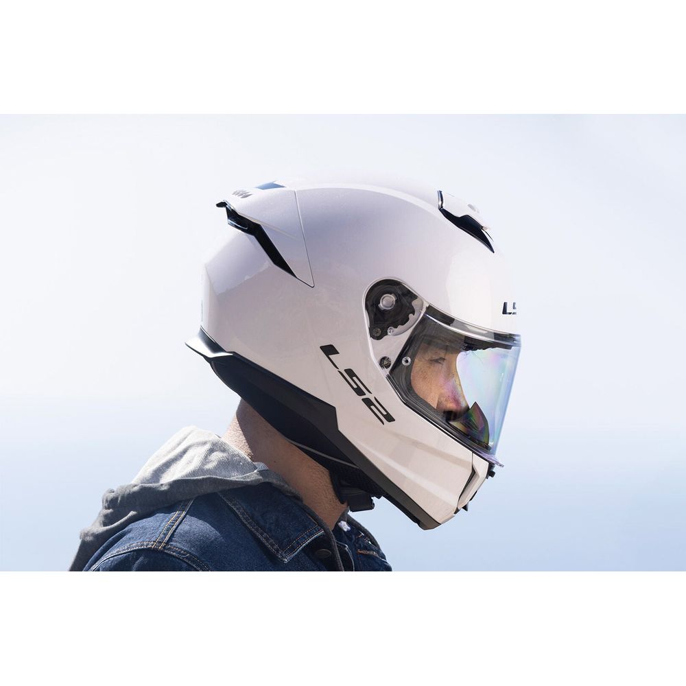 LS2 FF808 Stream 2 ECE 22.06 Full Face Helmet Gloss White (Image 6) - ThrottleChimp