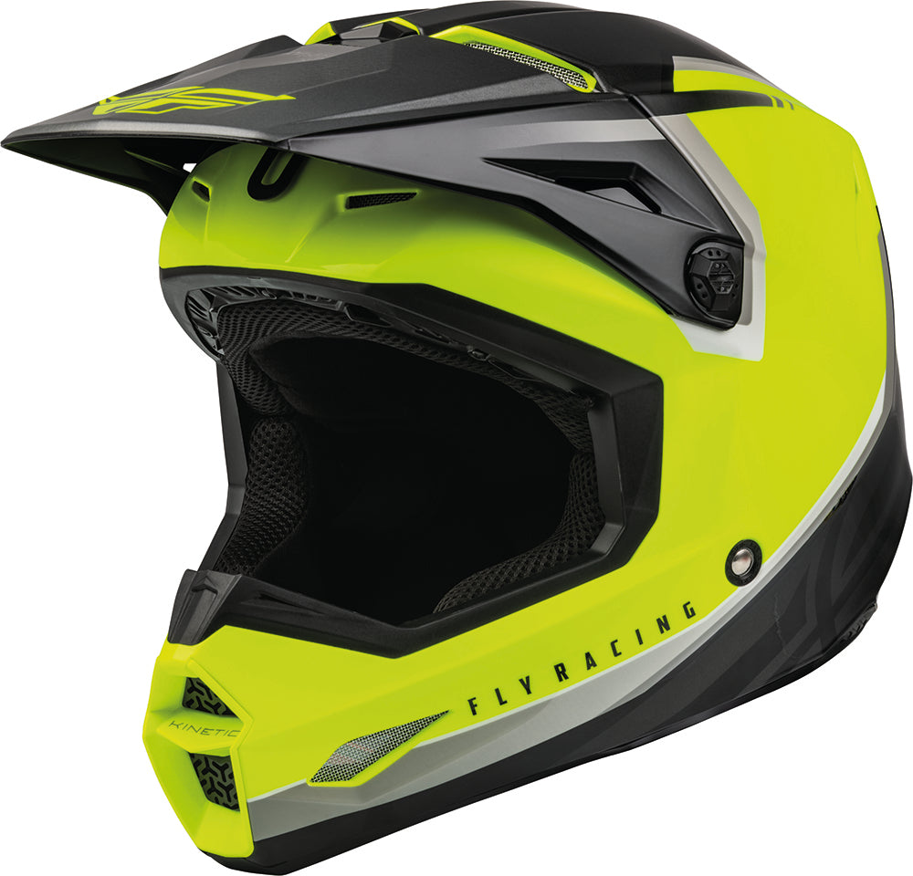 Fly Racing Kinetic Youth ECE Vision Fluo Yellow / Black FREE 1 YEAR Returns, FREE UK Delivery | ThrottleChimp