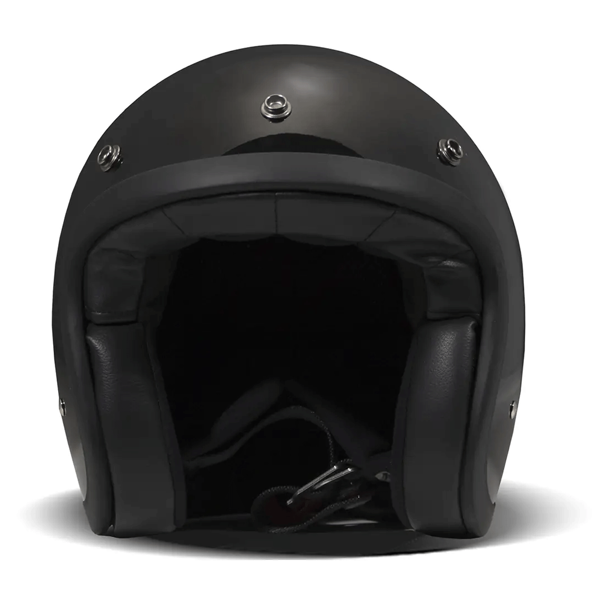 DMD Retro Jet Open Face Helmet Solid Black FREE UK Delivery, FREE 365 Day Returns | Moto Central