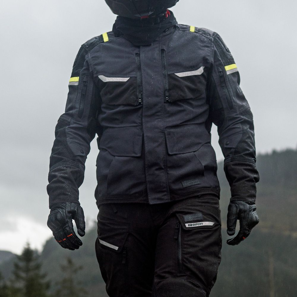 Oxford Stormland Dry2Dry Textile Jacket Grey / Black / Fluo Yellow (Image 10) - ThrottleChimp