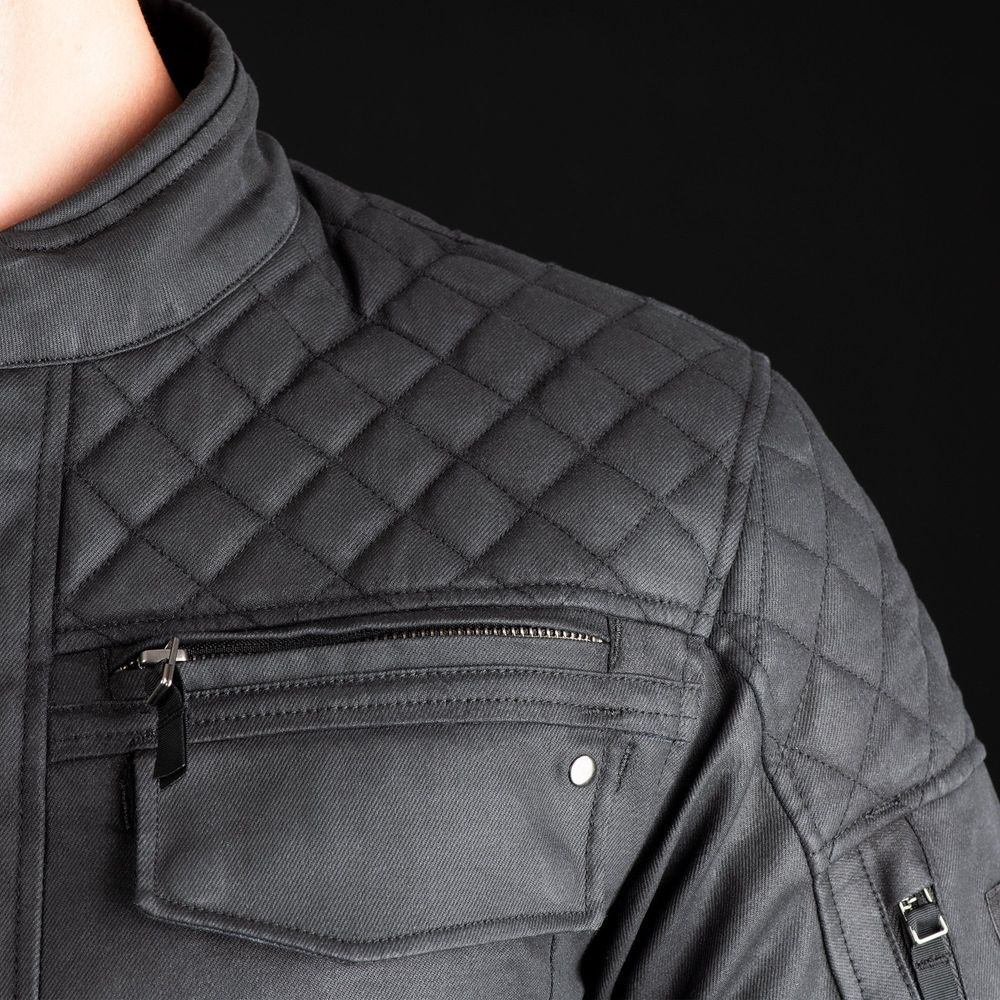 Oxford Hardwick Textile Jacket Black (Image 12) - ThrottleChimp