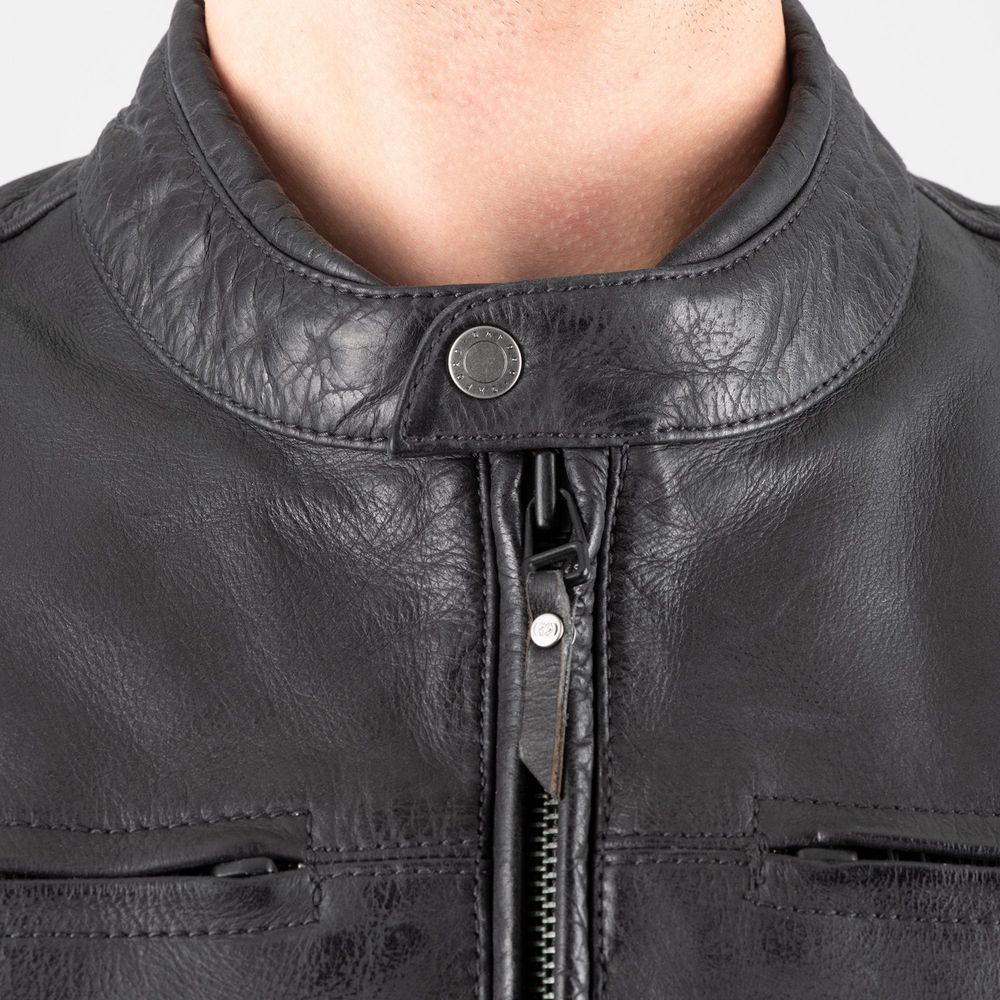 Oxford Holton Leather Jacket Black (Image 13) - ThrottleChimp