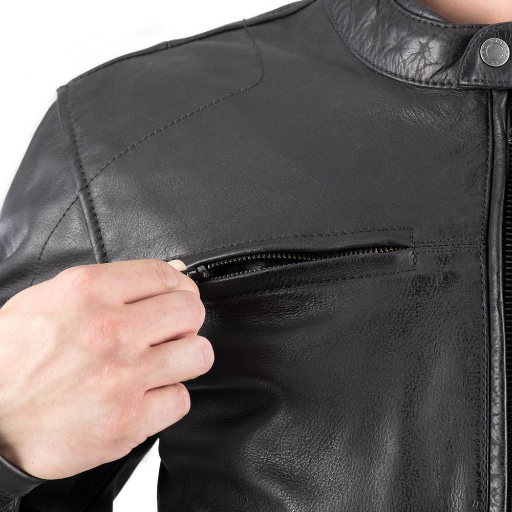 Oxford Holton Leather Jacket Black (Image 10) - ThrottleChimp