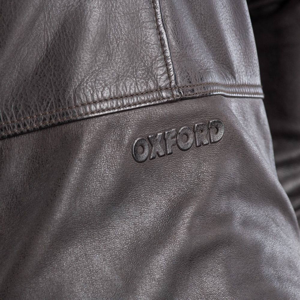 Oxford Holton Leather Jacket Brown (Image 3) - ThrottleChimp