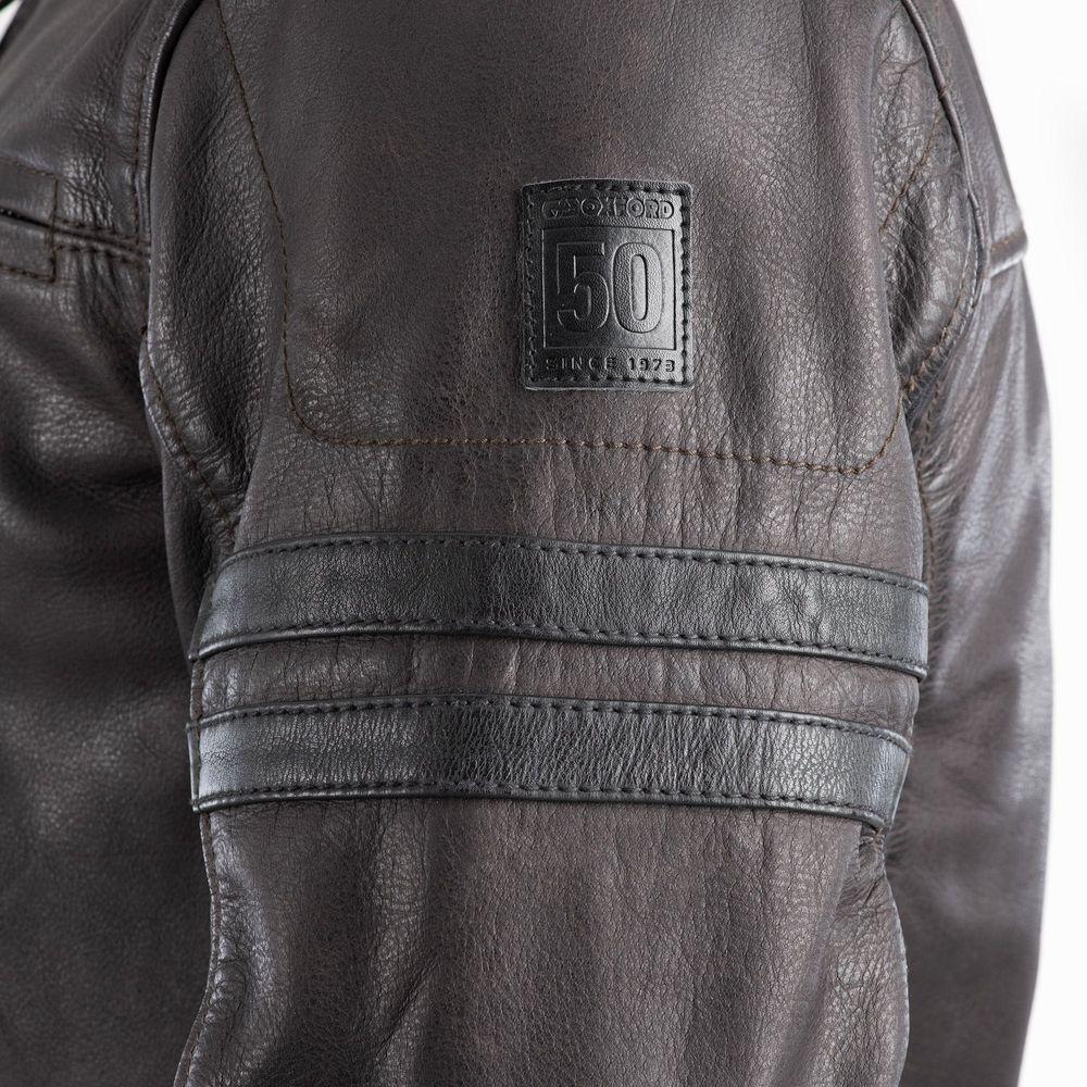 Oxford Holton Leather Jacket Brown (Image 9) - ThrottleChimp