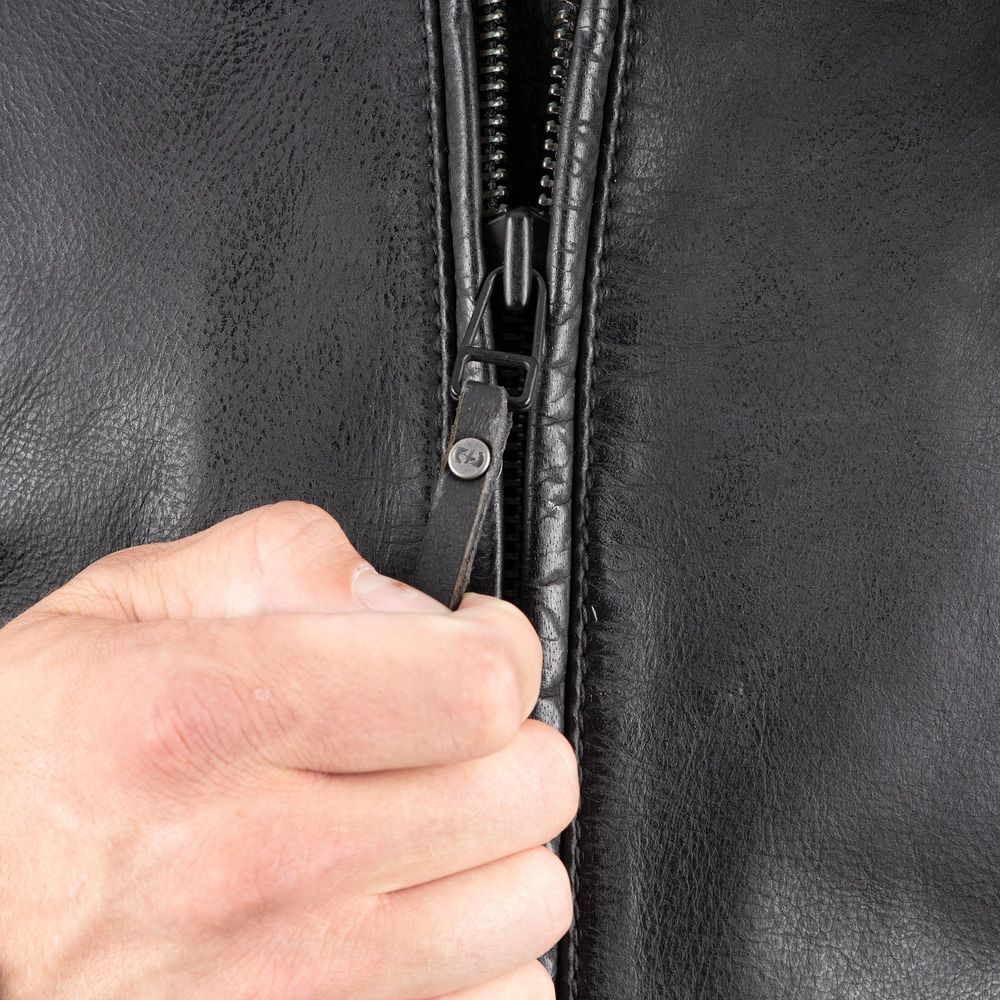 Oxford Holton Leather Jacket Black (Image 8) - ThrottleChimp