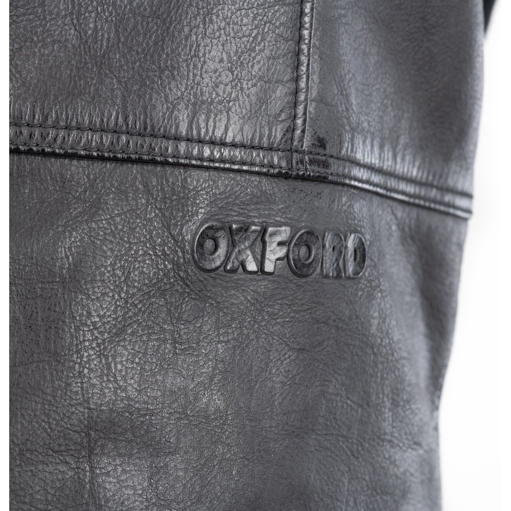 Oxford Holton Leather Jacket Black (Image 3) - ThrottleChimp