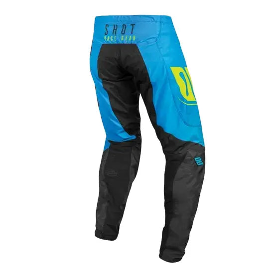 Shot Devo Kids MX Trouser Ventury Cyan Blue / Neon Yellow (Image 2) - ThrottleChimp