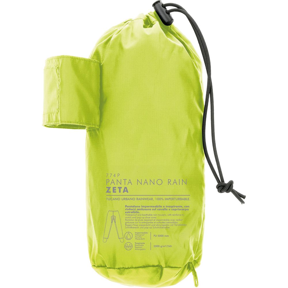 Tucano Urbano Nano Rain Zeta Hydroscud Rainproof Trouser Fluo Yellow (Image 2) - ThrottleChimp