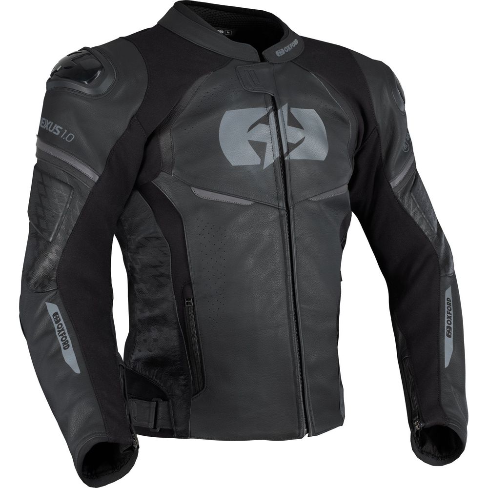 Oxford Nexus 1.0 Leather Jacket Stealth Black - ThrottleChimp