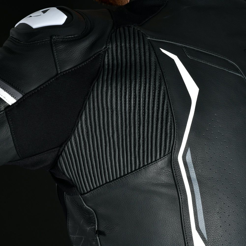 Oxford Nexus 1.0 Leather Jacket Black / White FREE 1 YEAR Returns, FREE UK Delivery | ThrottleChimp