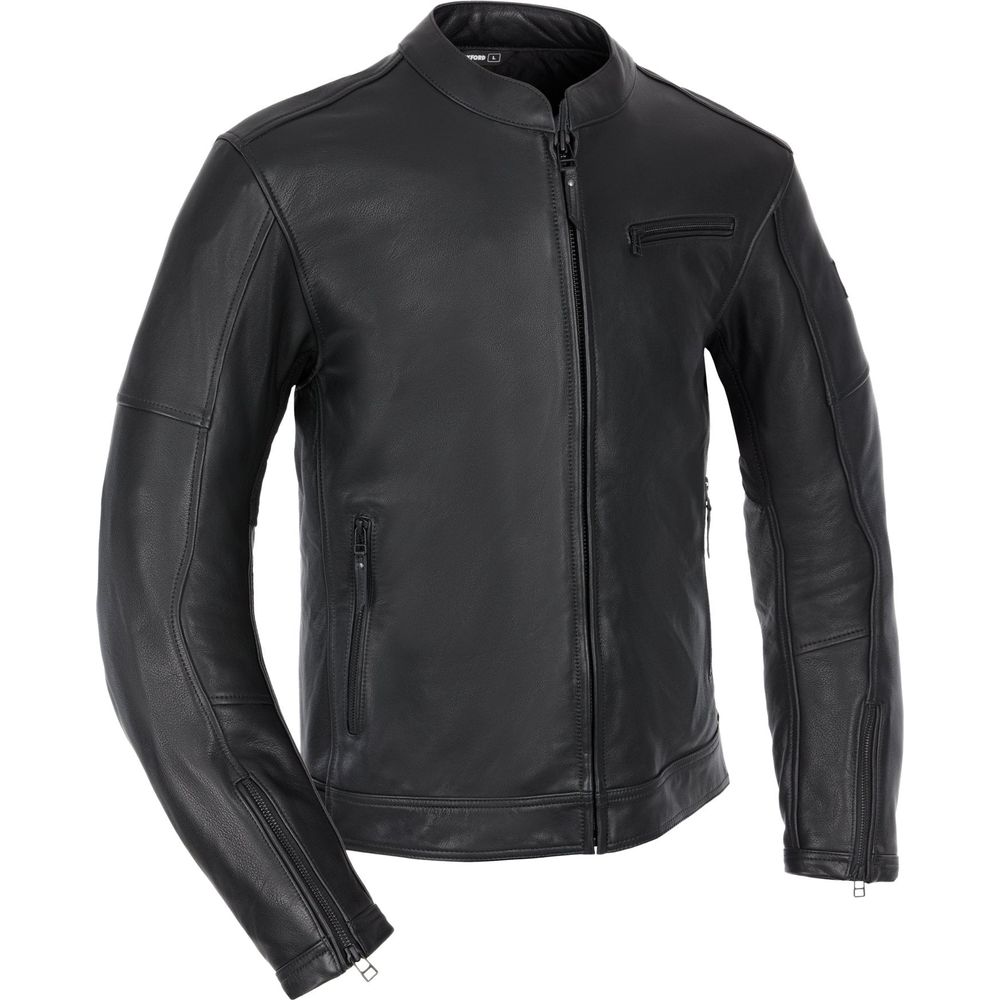 Oxford Henlow Leather Jacket Black - ThrottleChimp