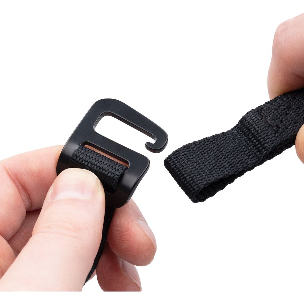 Oxford Atlas G Hook Straps Pair Black - 17mm x 1.2m (Image 3) - ThrottleChimp