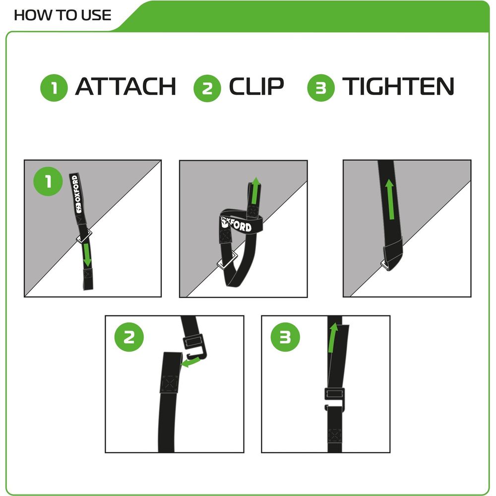 Oxford Atlas G Hook Straps Pair Black - 17mm x 1.2m (Image 10) - ThrottleChimp