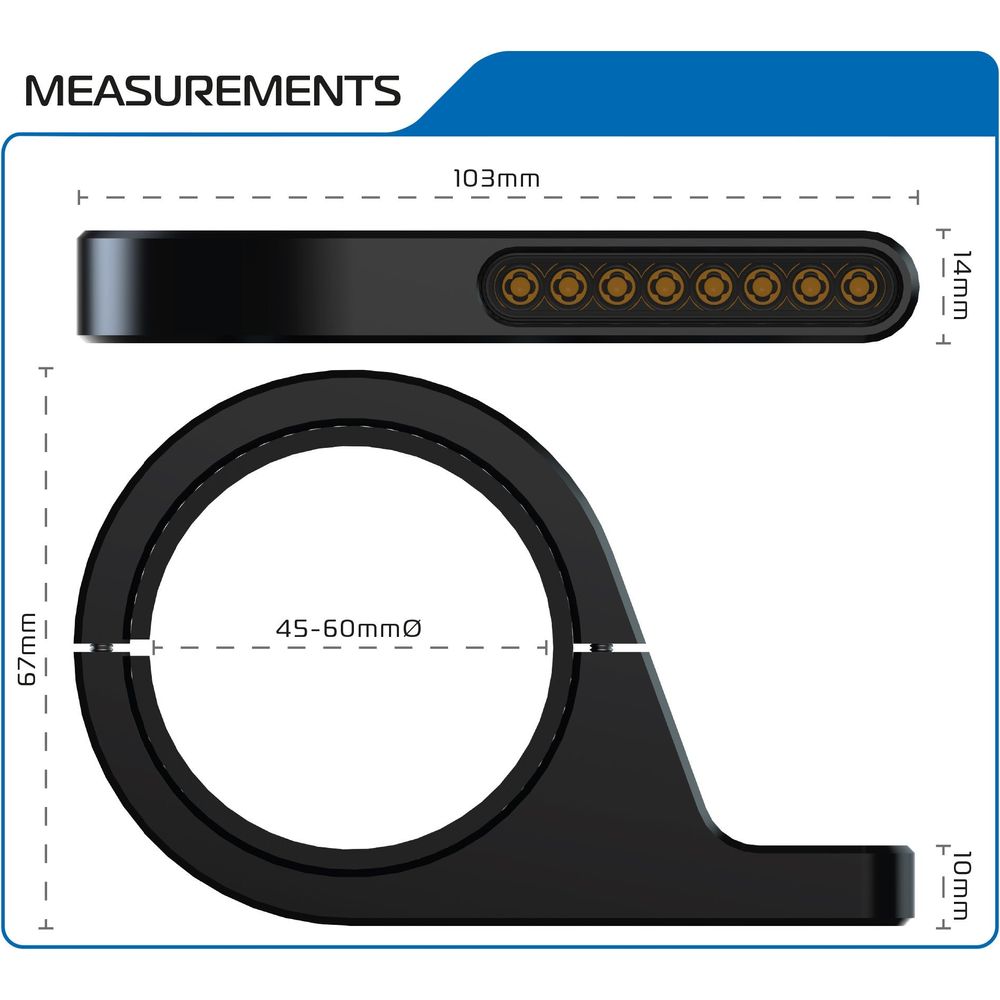 Oxford Darkturner Sequential Fork Mounted Indicators Black (Image 2) - ThrottleChimp