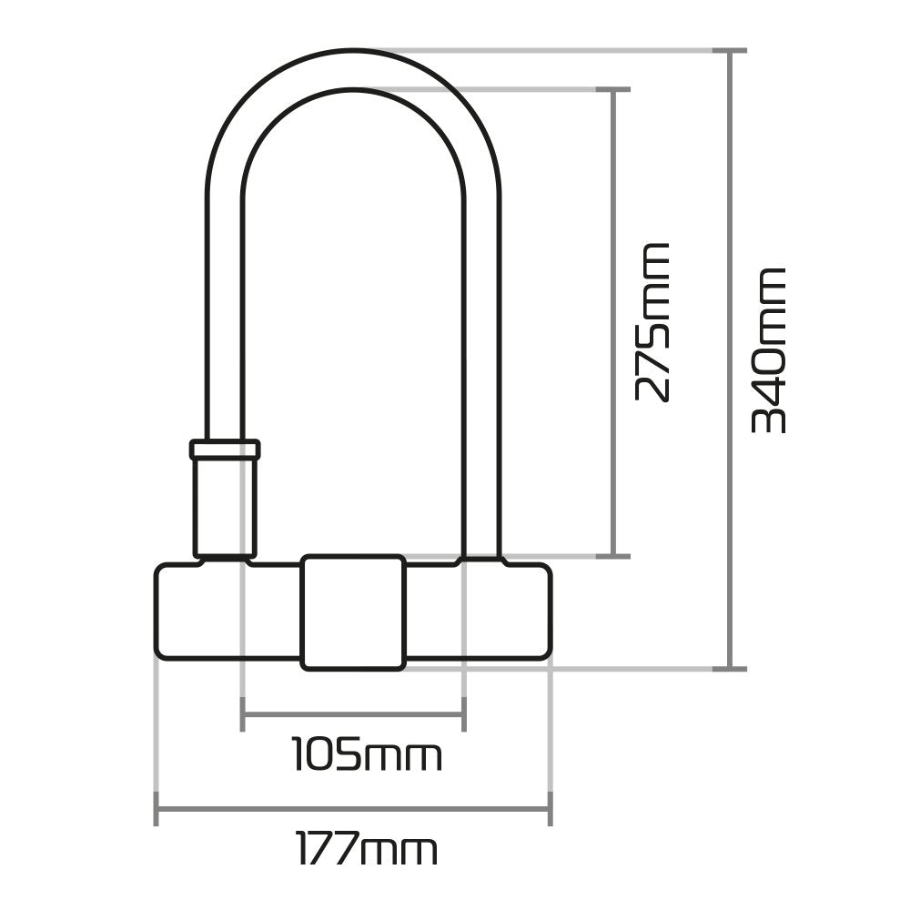 Oxford Magnum U-Lock With Bracket Black / Yellow - 170 x 315mm (Image 4) - ThrottleChimp