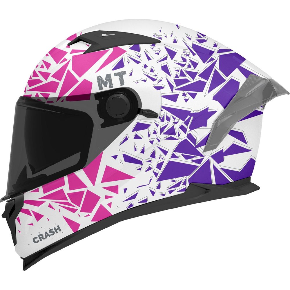 MT Braker Crash SV A8 Full Face Helmet Matt White / Pink / Purple - ThrottleChimp