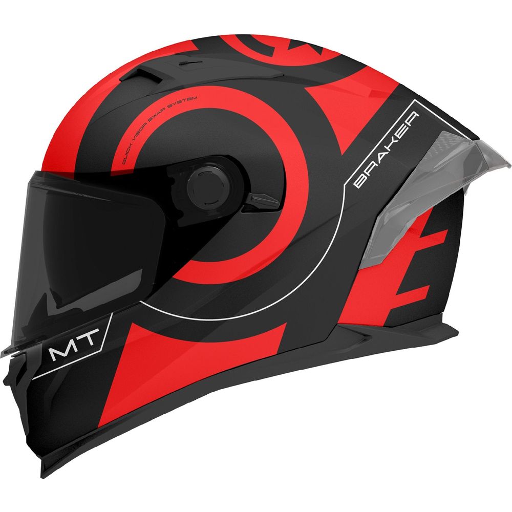 MT Braker SV Inox A5 Full Face Helmet Matt Black / Red - ThrottleChimp