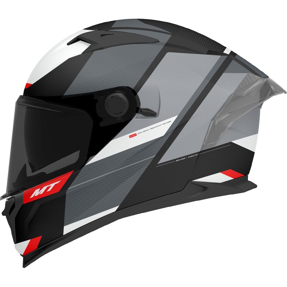 MT Braker SV Chento B0 Full Face Helmet Matt Black / White - ThrottleChimp