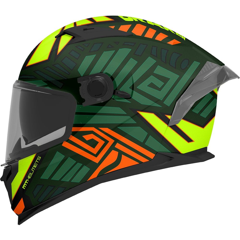 MT Braker SV Zebra C6 Full Face Helmet Matt Black / Green - ThrottleChimp