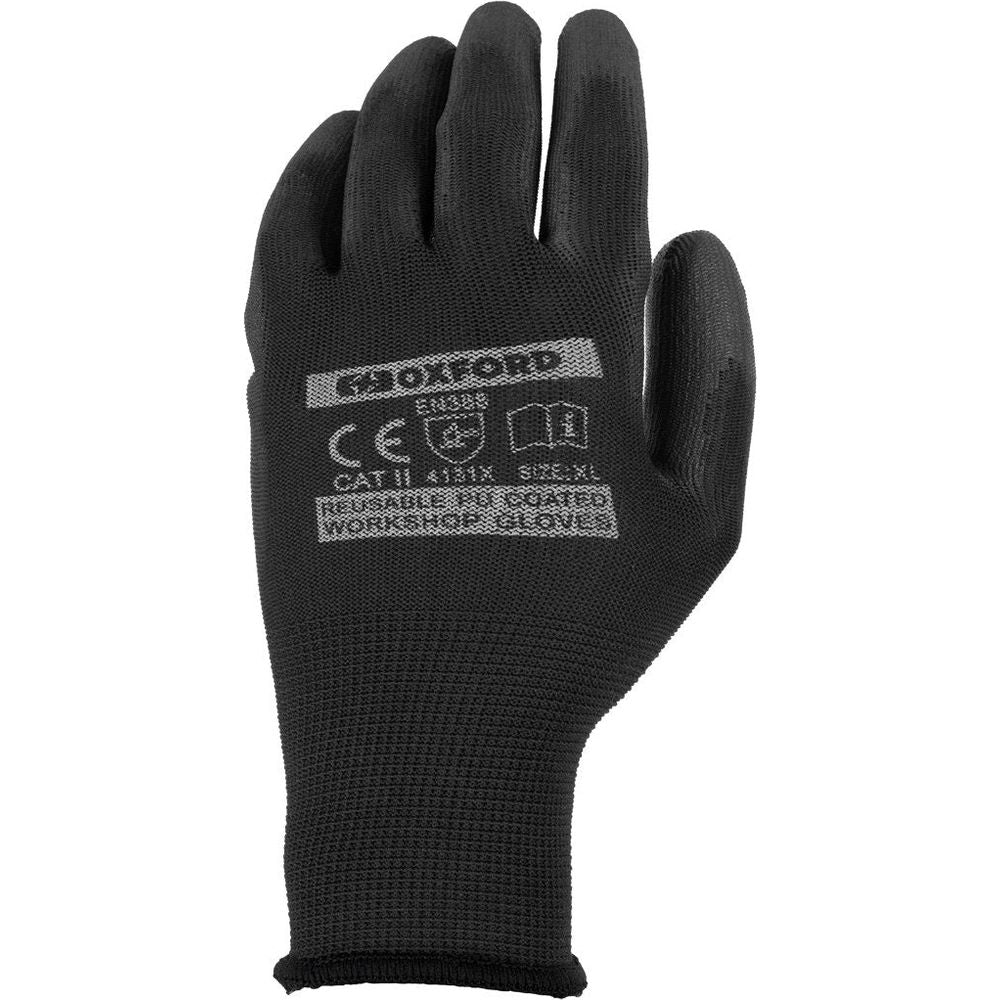 Oxford PU Coated Workshop Gloves Black - ThrottleChimp