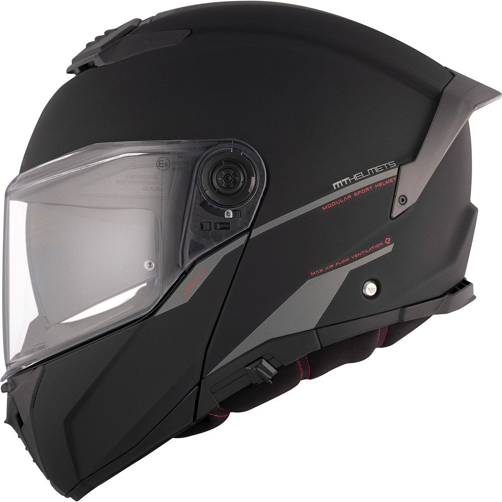 MT Atom 2 Solid Flip-Up Helmet Matt Black (Image 2) - ThrottleChimp