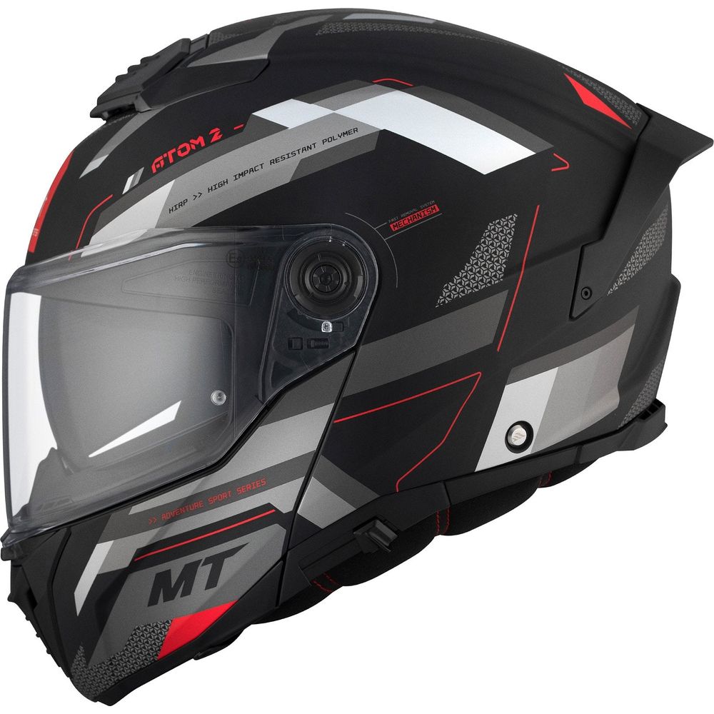 MT Atom 2 Bast D5 Flip-Up Helmet Matt Black / Grey (Image 2) - ThrottleChimp