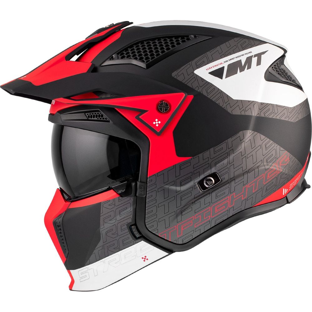 MT Streetfighter SV S Totem B15 Adventure Helmet Matt Black / Red / White FREE 1 YEAR Returns, FREE UK Delivery | ThrottleChimp