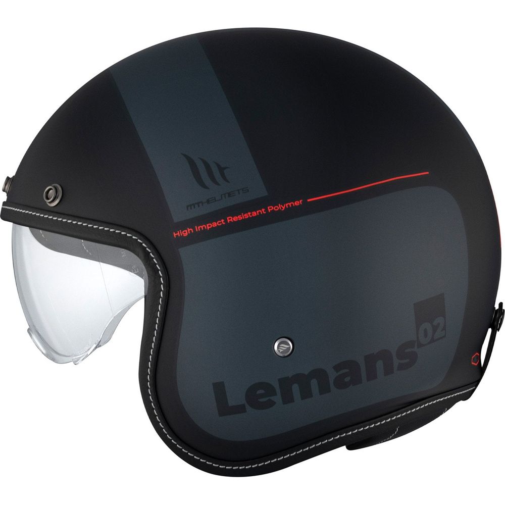 MT Le Mans 2 SV S Quality B2 Open Face Helmet Matt Black / Grey (Image 2) - ThrottleChimp