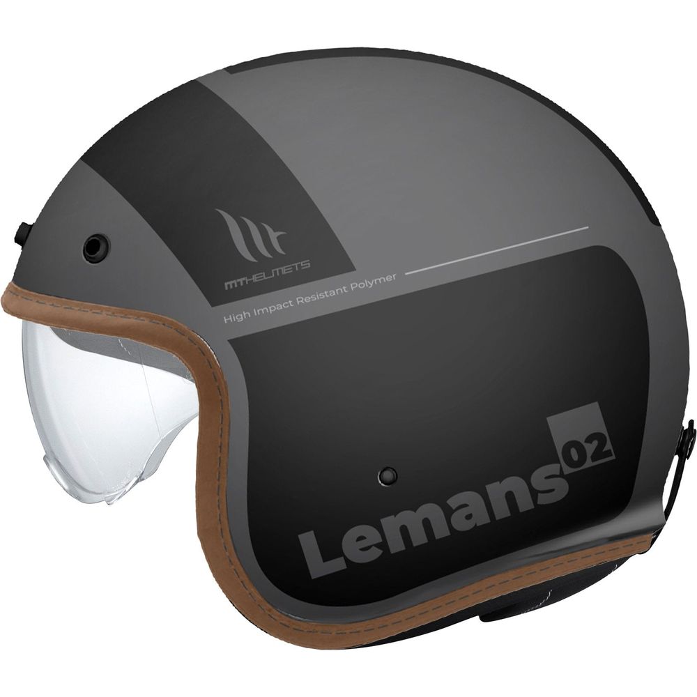 MT Le Mans 2 SV S Quality D1 Open Face Helmet Matt Black / Grey - ThrottleChimp