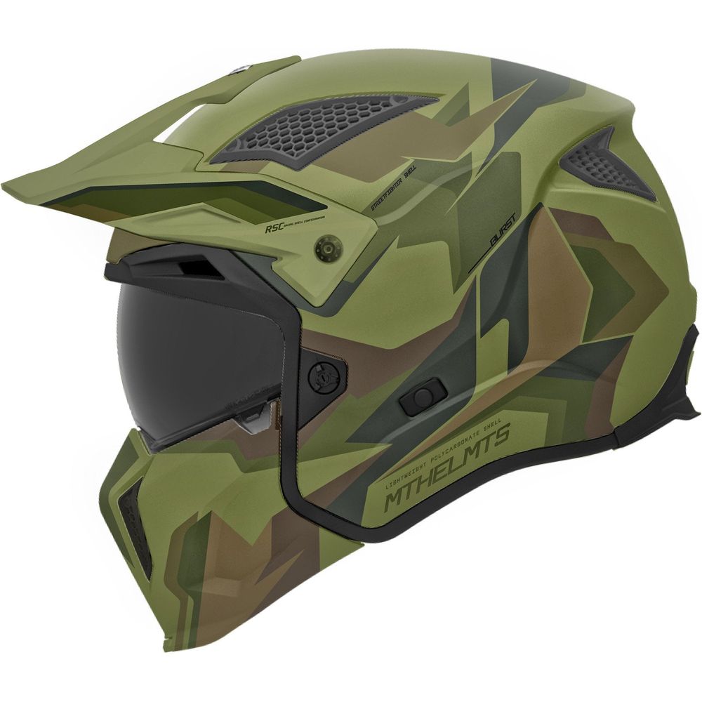 MT Streetfighter SV S Burst C6 Adventure Helmet Matt Green Camo - ThrottleChimp