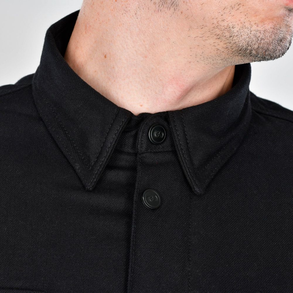 Oxford Original Approved AA Ridgeback Shirt Black (Image 3) - ThrottleChimp